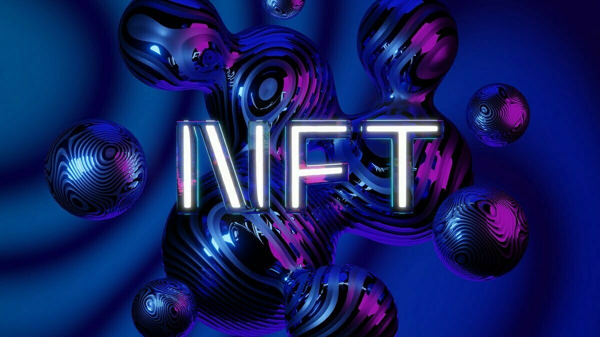 glowing-lettering-nft-with-metallic-metaball-on-the-blue-3d-ill